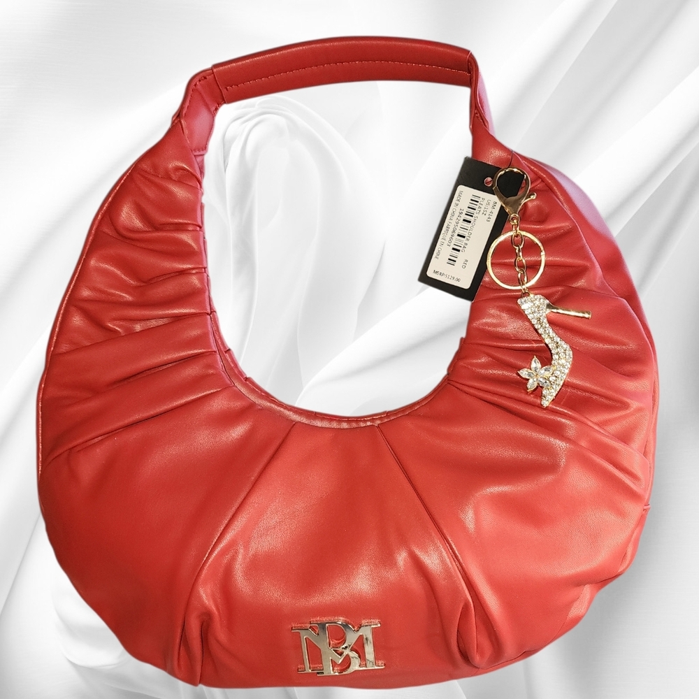 Badgley Mischka Red Hobo Bag